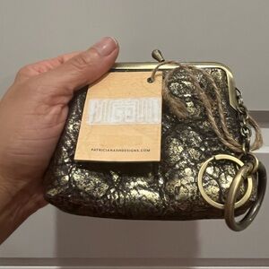 Patricia Nash Gold and Black Wristlet
